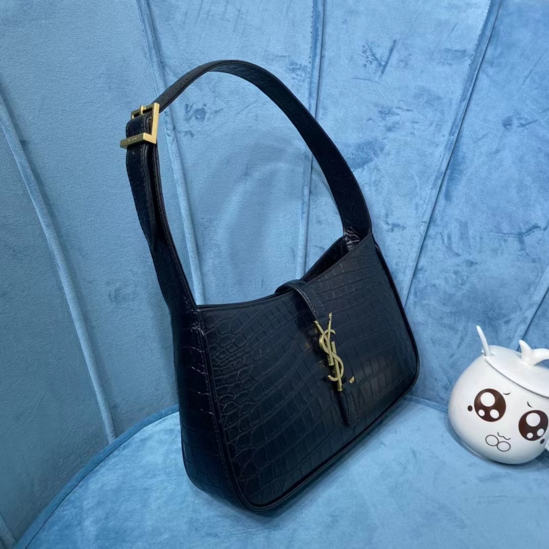 Saint Laurent Black Leather Bag (23-16-6CM) - FashionPlug