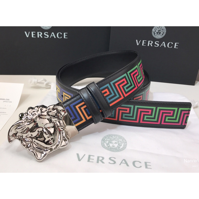 Versace Barocco Print Palazzo 40 MM Belt  - FashionPlug