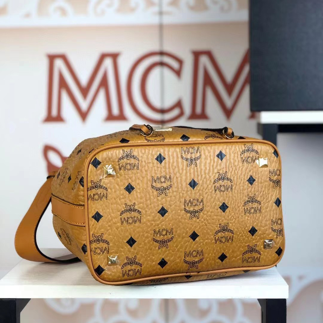 MCM Dessau Drawstring Bag In Visetos(24-25-15CM) - FashionPlug