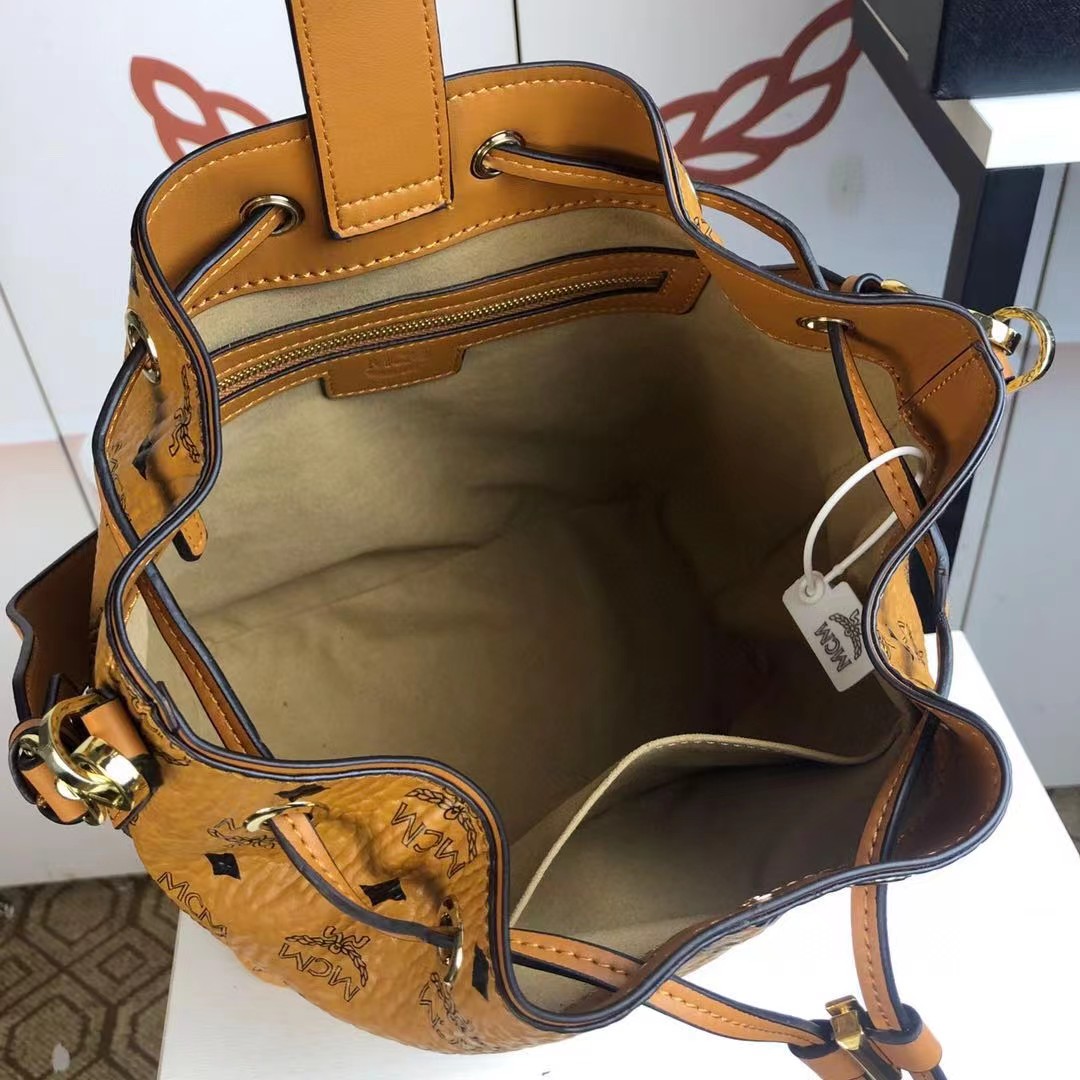 MCM Dessau Drawstring Bag In Visetos(24-25-15CM) - FashionPlug