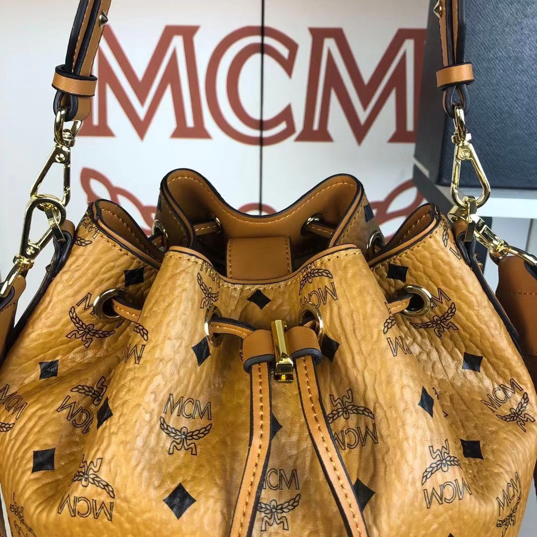 MCM Dessau Drawstring Bag In Visetos(24-25-15CM) - FashionPlug