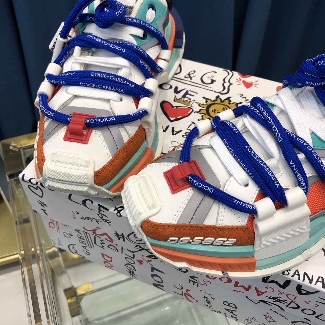 Dolce & Gabbana Mixed-Material Space Sneakers - FashionPlug