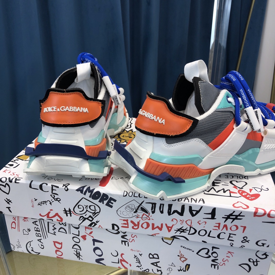 Dolce & Gabbana Mixed-Material Space Sneakers - FashionPlug
