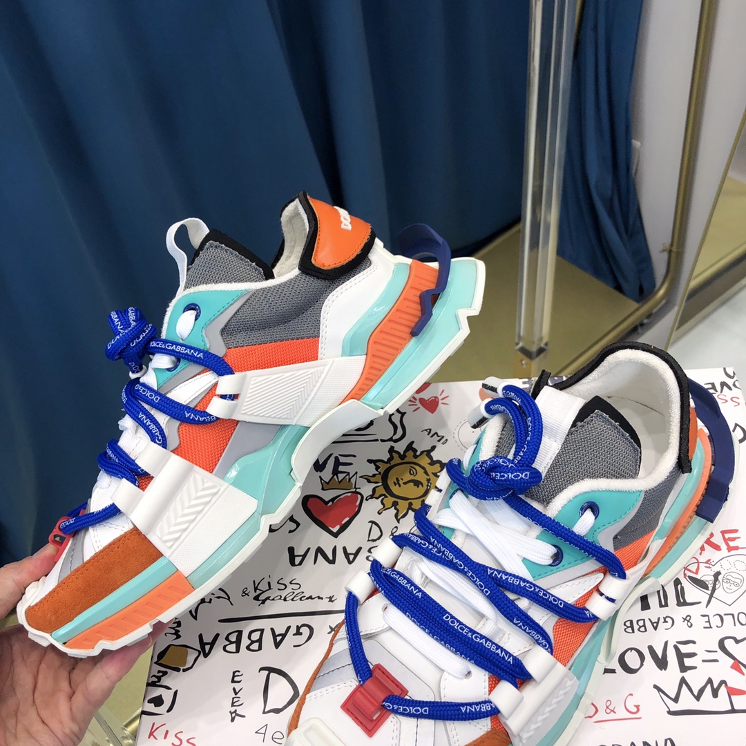Dolce & Gabbana Mixed-Material Space Sneakers - FashionPlug