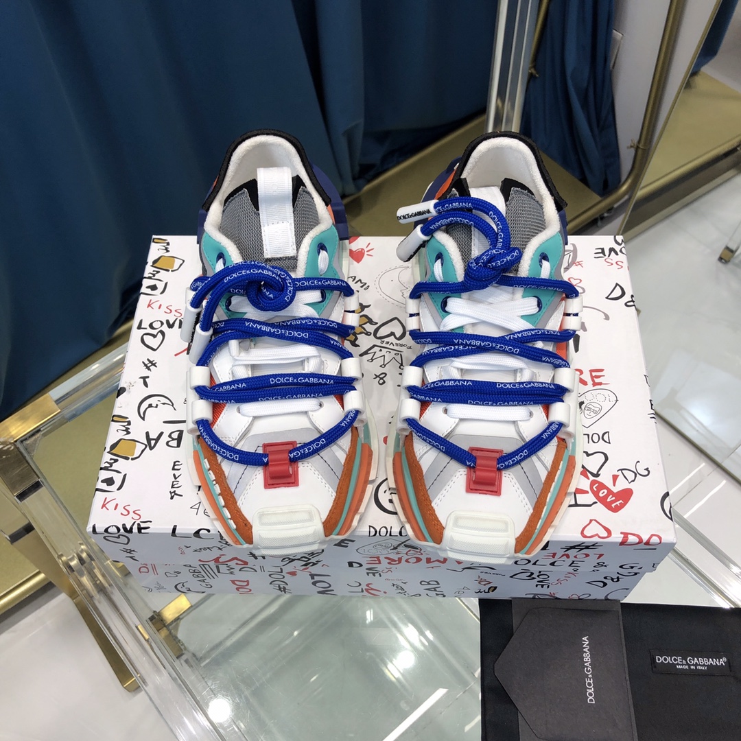 Dolce & Gabbana Mixed-Material Space Sneakers - FashionPlug