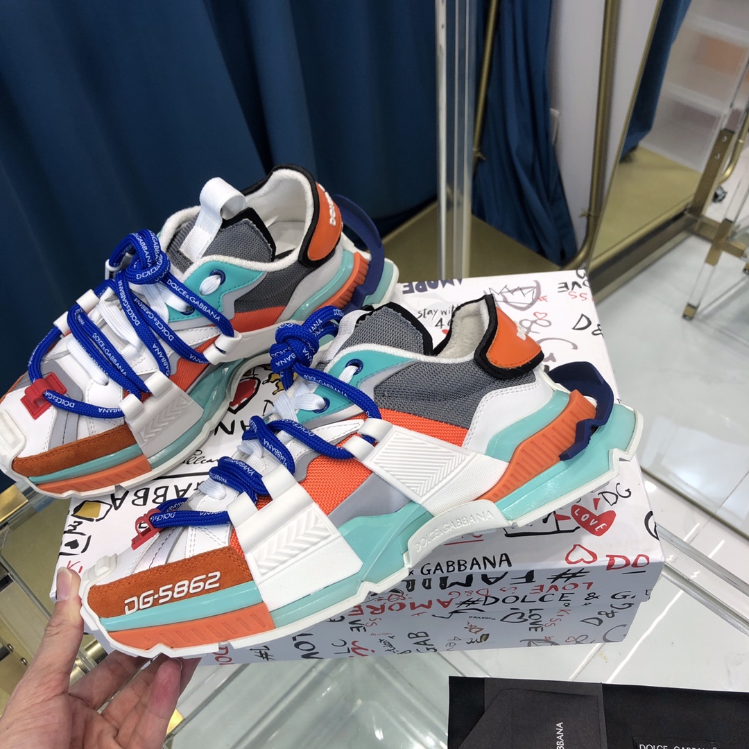 Dolce & Gabbana Mixed-Material Space Sneakers - FashionPlug