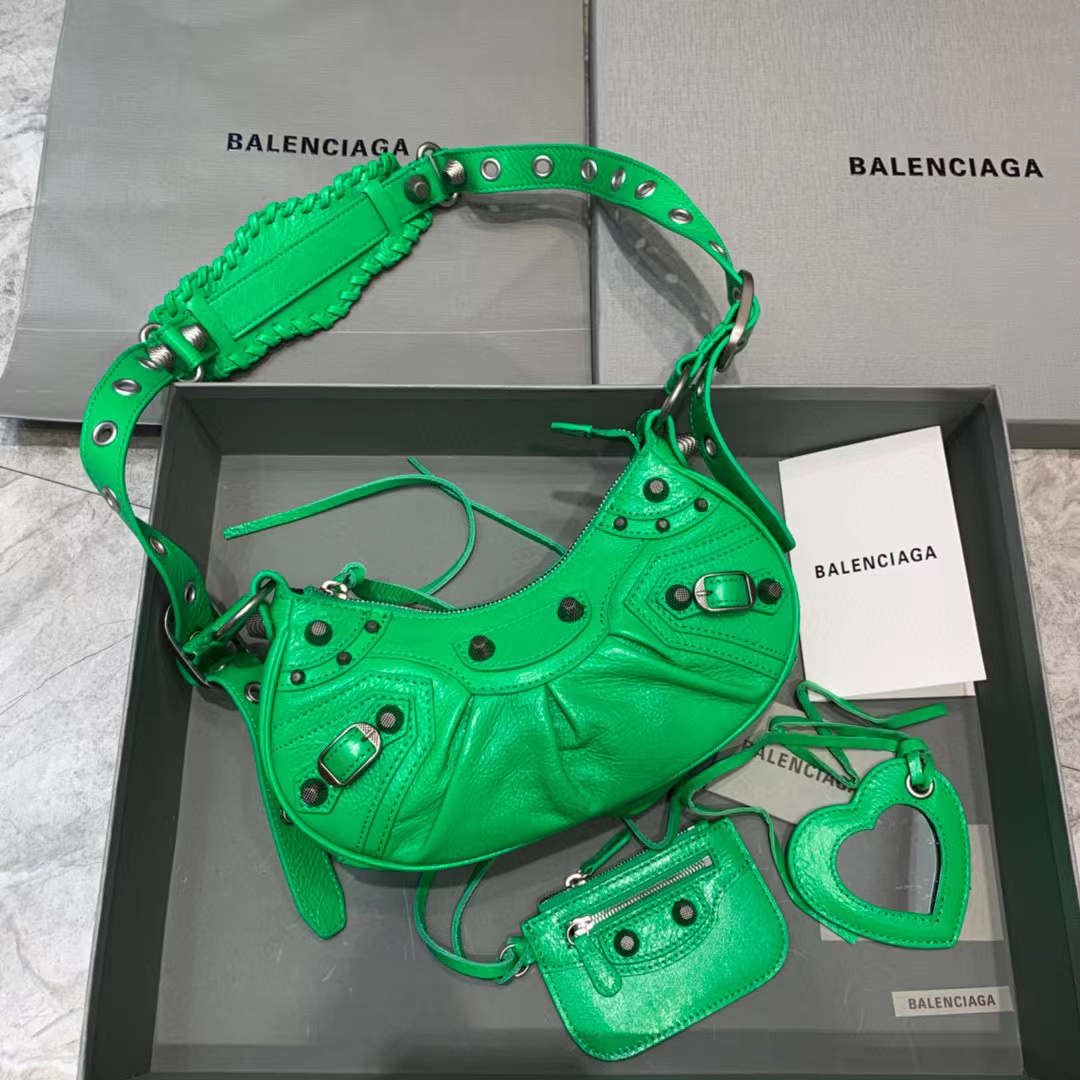 Balenciaga Le Cagole XS Shoulder Bag In Green(26-12-6cm) - FashionPlug
