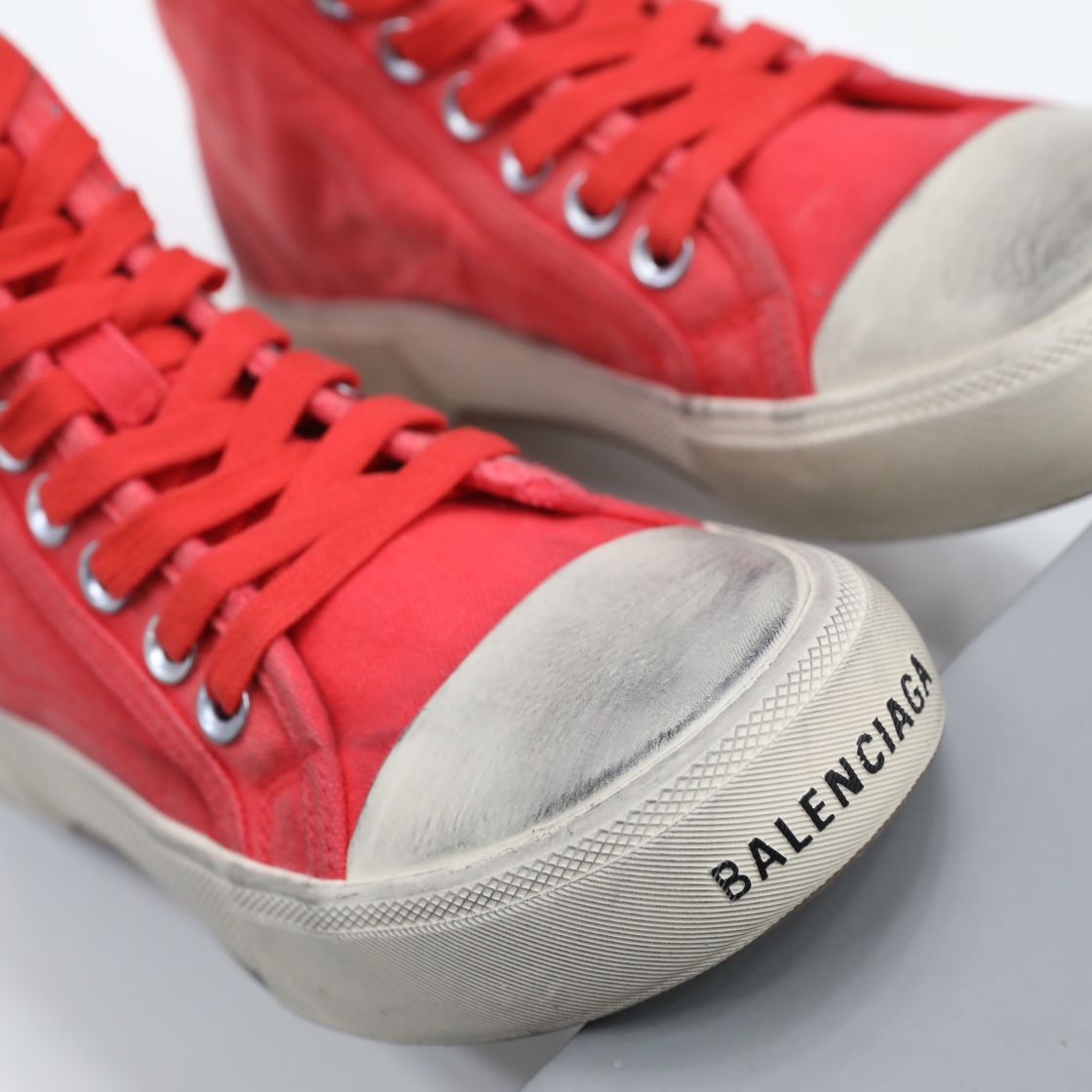 Balenciaga Men's  Paris High Top Sneaker In Red - FashionPlug