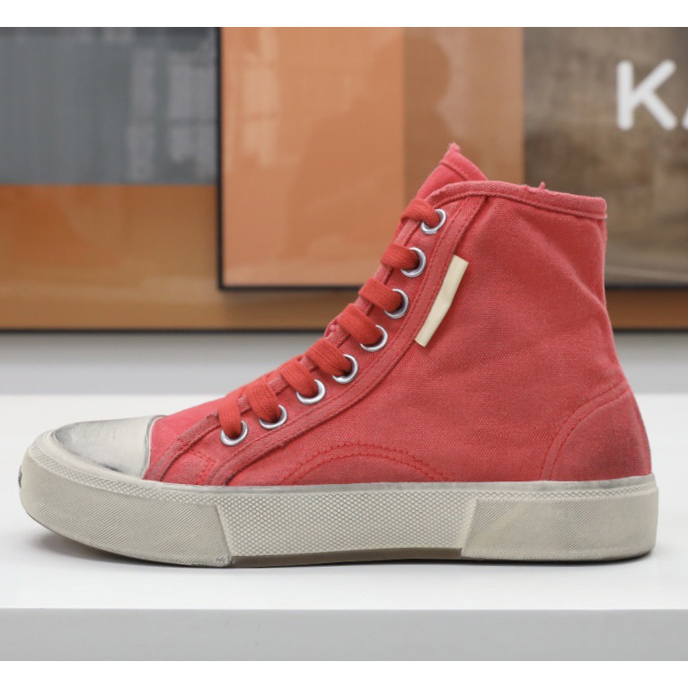 Balenciaga Men's  Paris High Top Sneaker In Red - FashionPlug