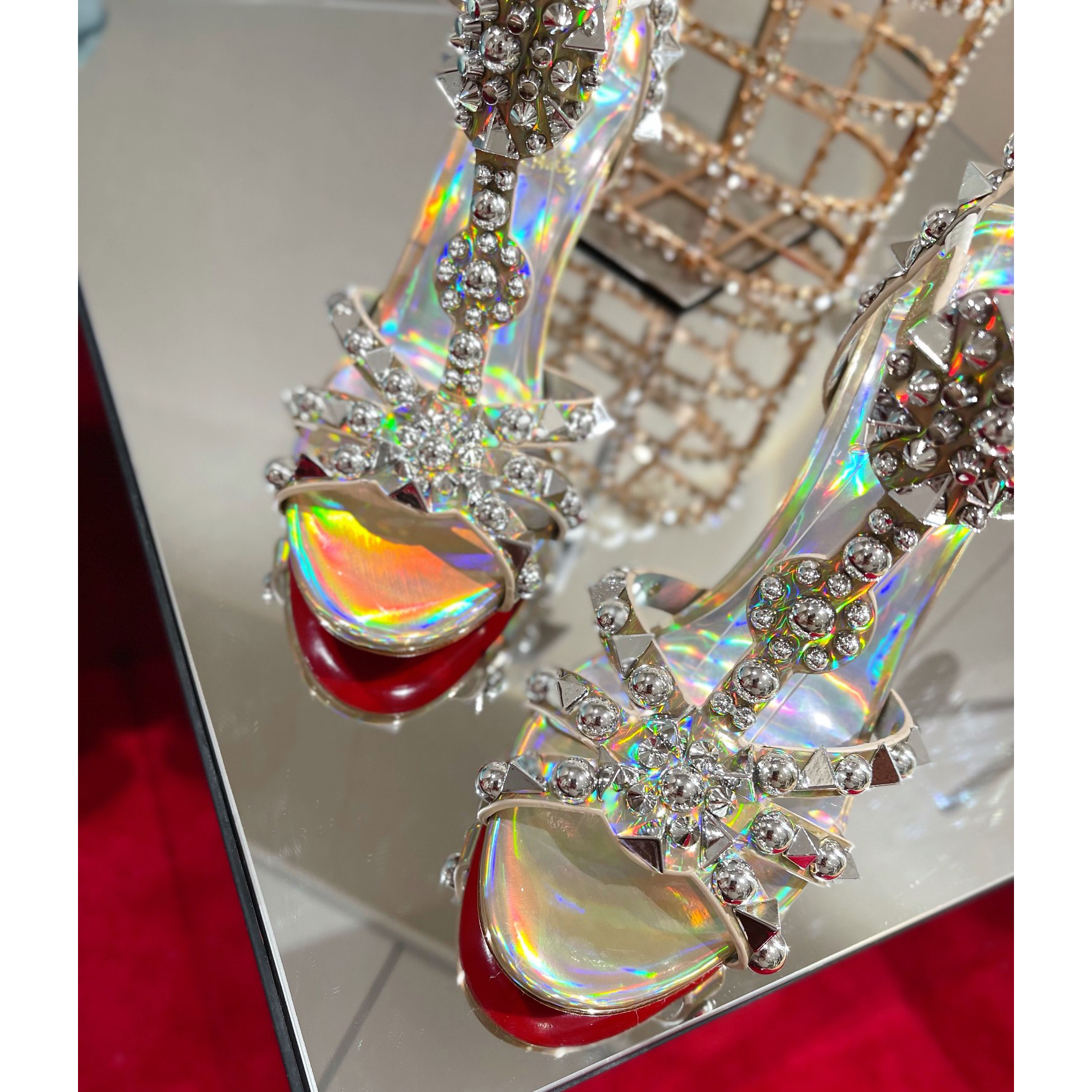 Christian Louboutin Silver Sandal（10cm Heel Height） - FashionPlug