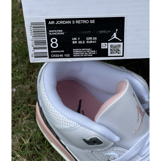Air Jordan 3 Wmns 'Atmosphere' Sneakers   CK9246-102 - FashionPlug