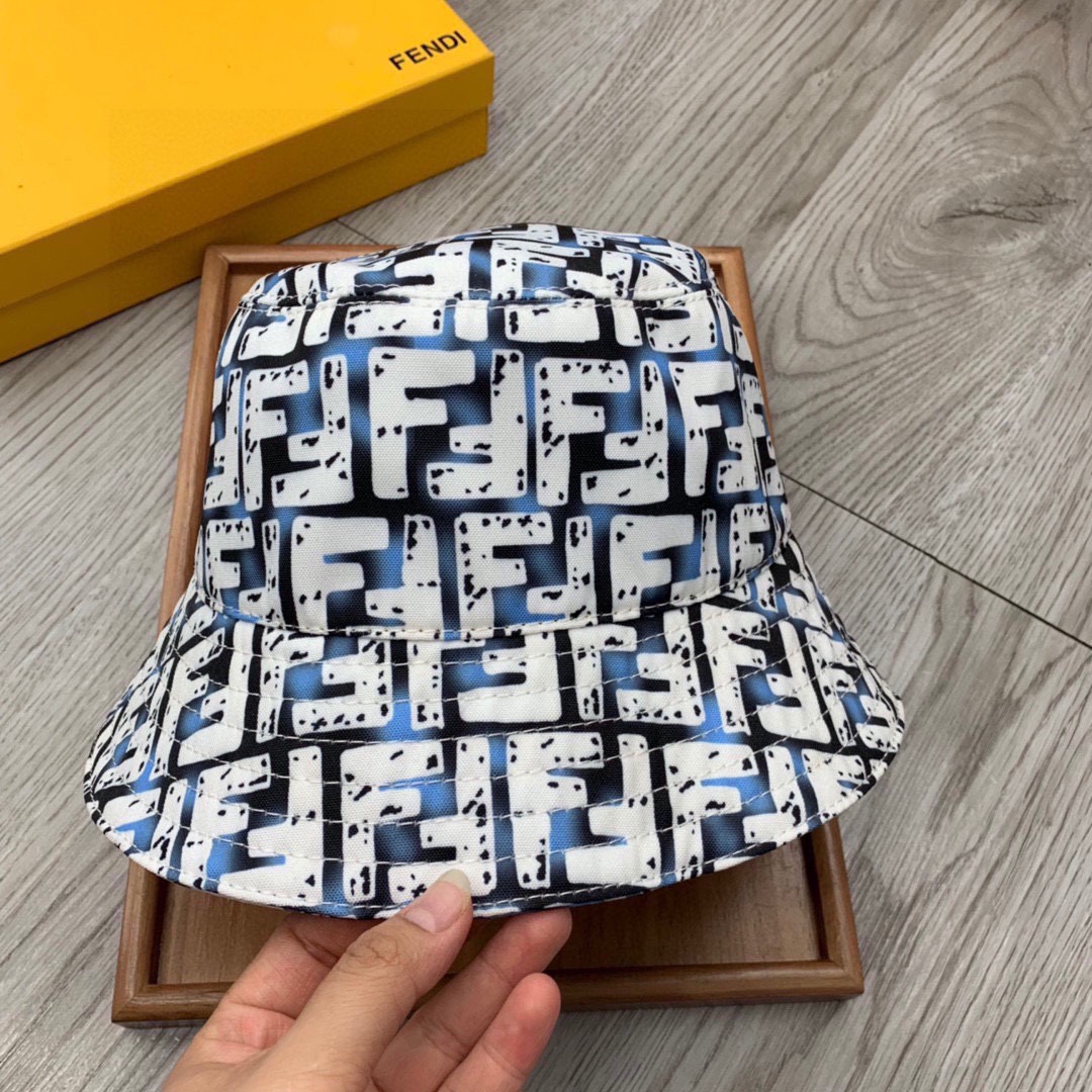 Fendi Multicolor Canvas Bucket Hat - FashionPlug