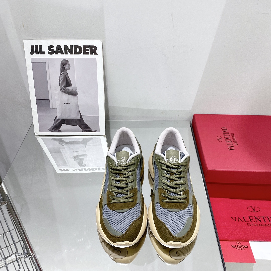 Valenti Mesh Fabric And Suede Sneakers - FashionPlug