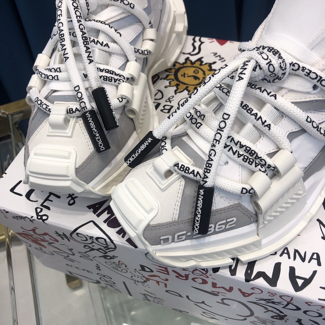 Dolce & Gabbana Mixed-Material Space Sneakers - FashionPlug