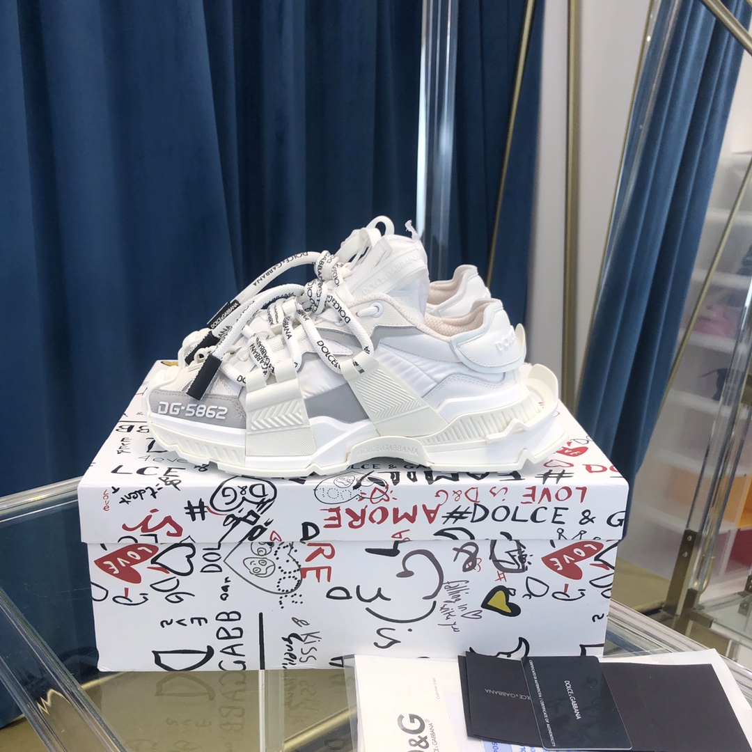 Dolce & Gabbana Mixed-Material Space Sneakers - FashionPlug