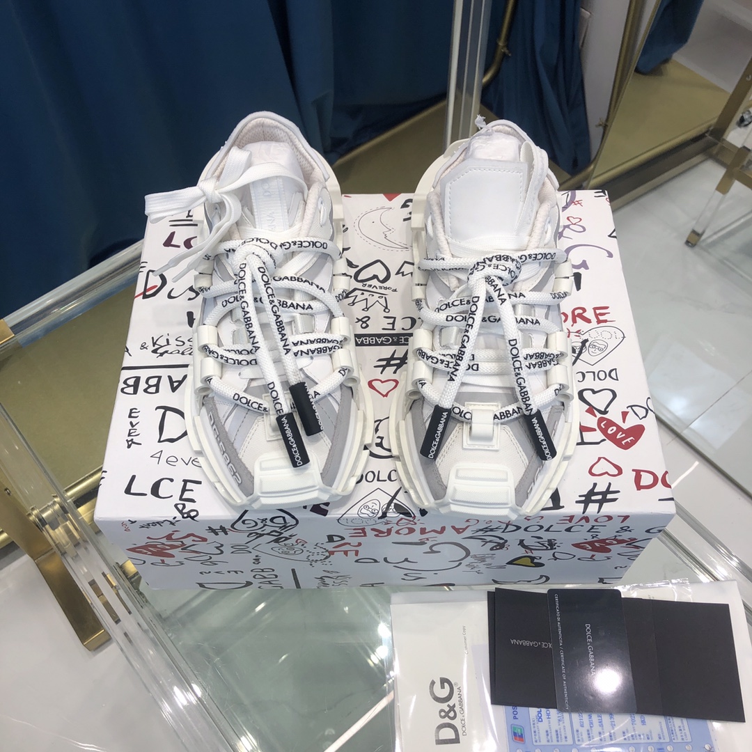 Dolce & Gabbana Mixed-Material Space Sneakers - FashionPlug