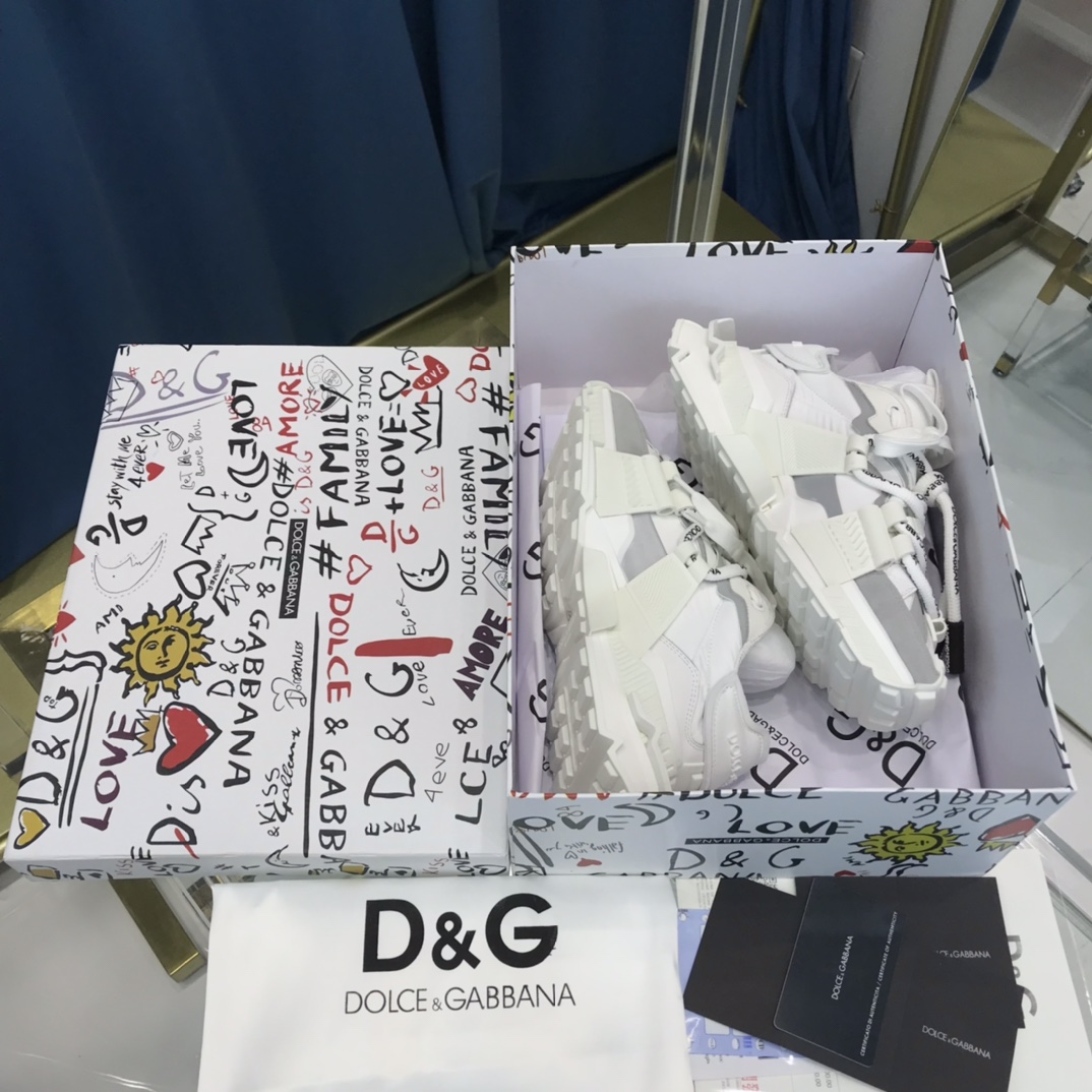 Dolce & Gabbana Mixed-Material Space Sneakers - FashionPlug