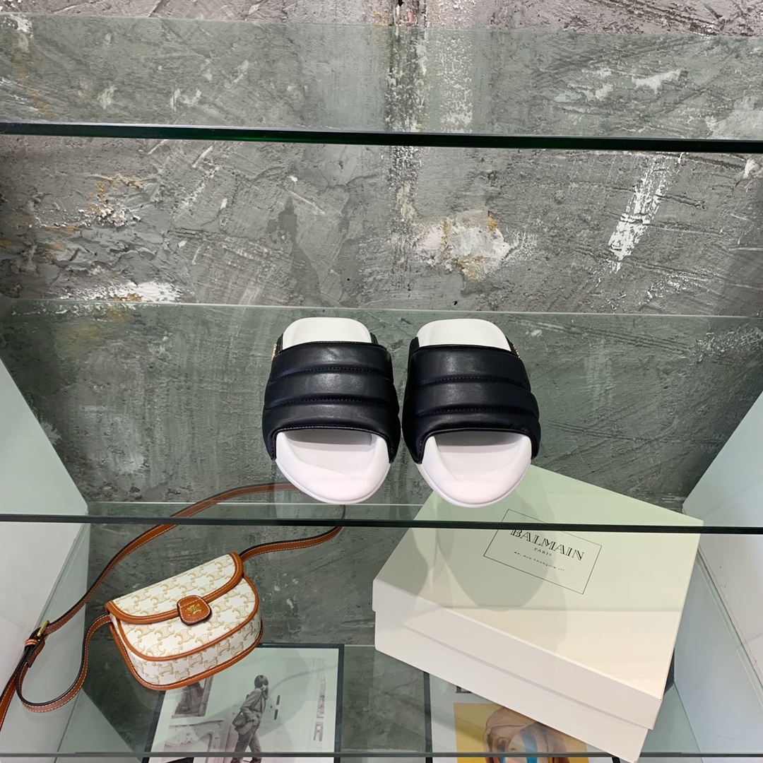 Balmain B-It-Puffy Slides - FashionPlug