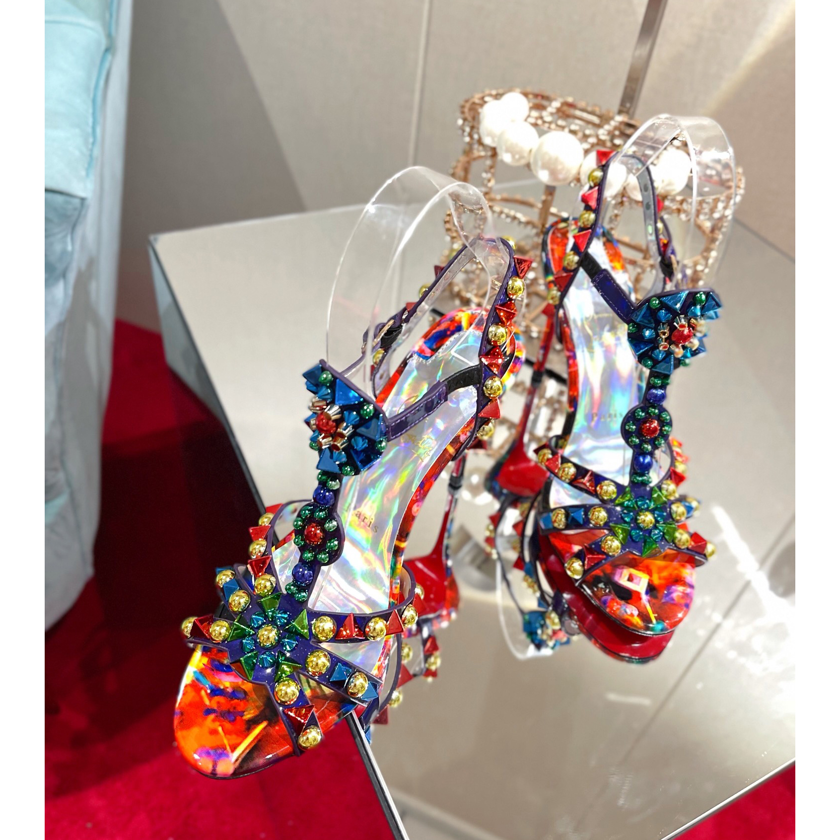Christian Louboutin Multicolor Sandal（10cm Heel Height） - FashionPlug