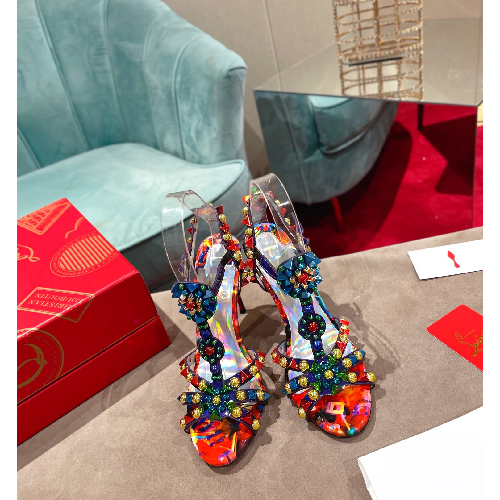 Christian Louboutin Multicolor Sandal（10cm Heel Height） - FashionPlug