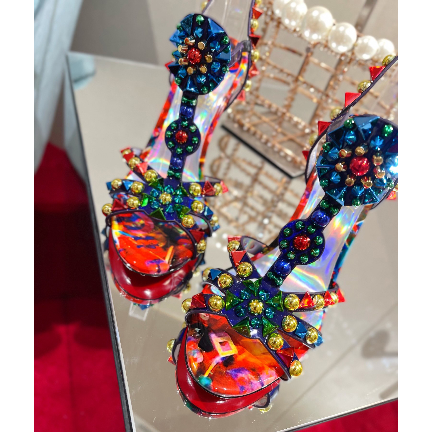 Christian Louboutin Multicolor Sandal（10cm Heel Height） - FashionPlug