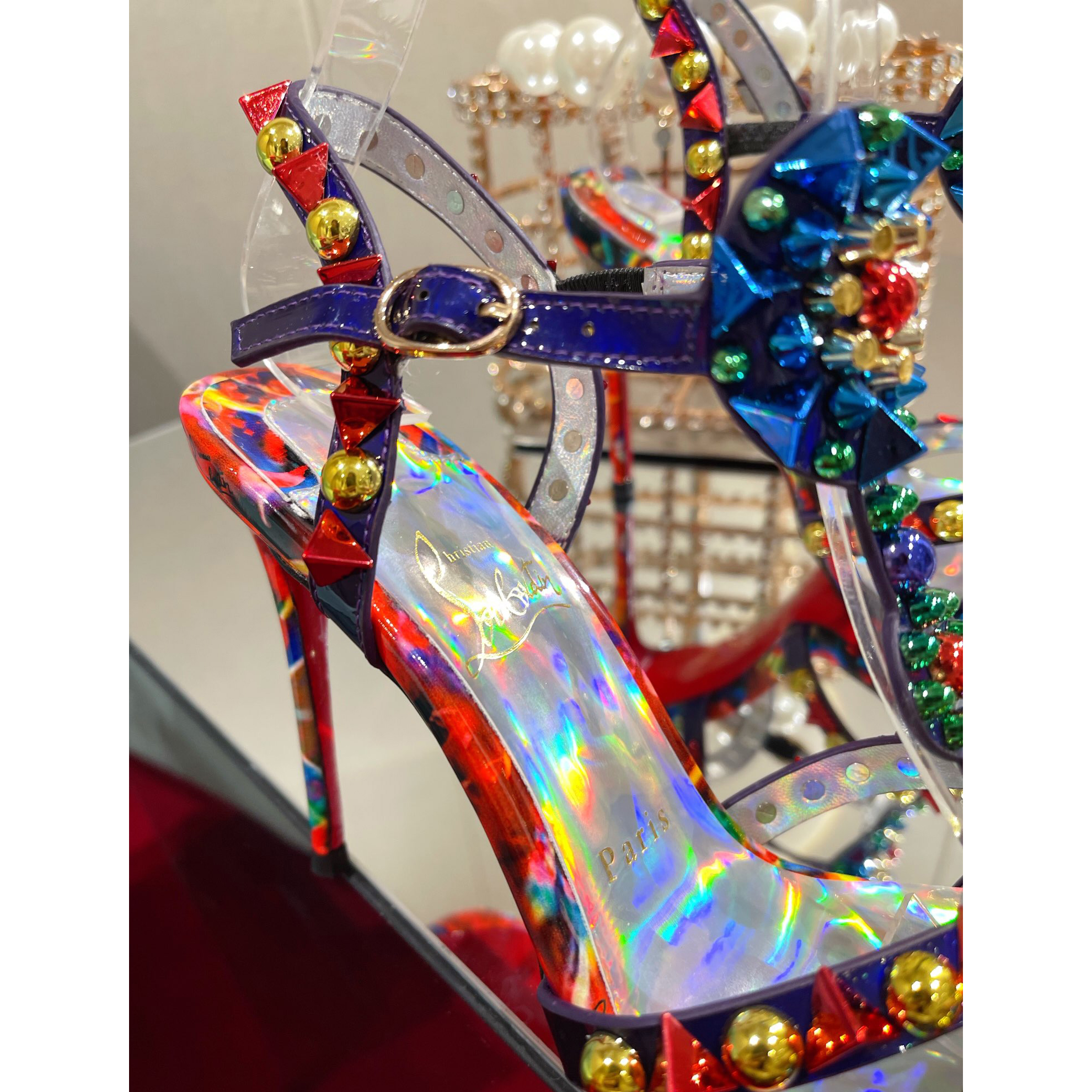 Christian Louboutin Multicolor Sandal（10cm Heel Height） - FashionPlug