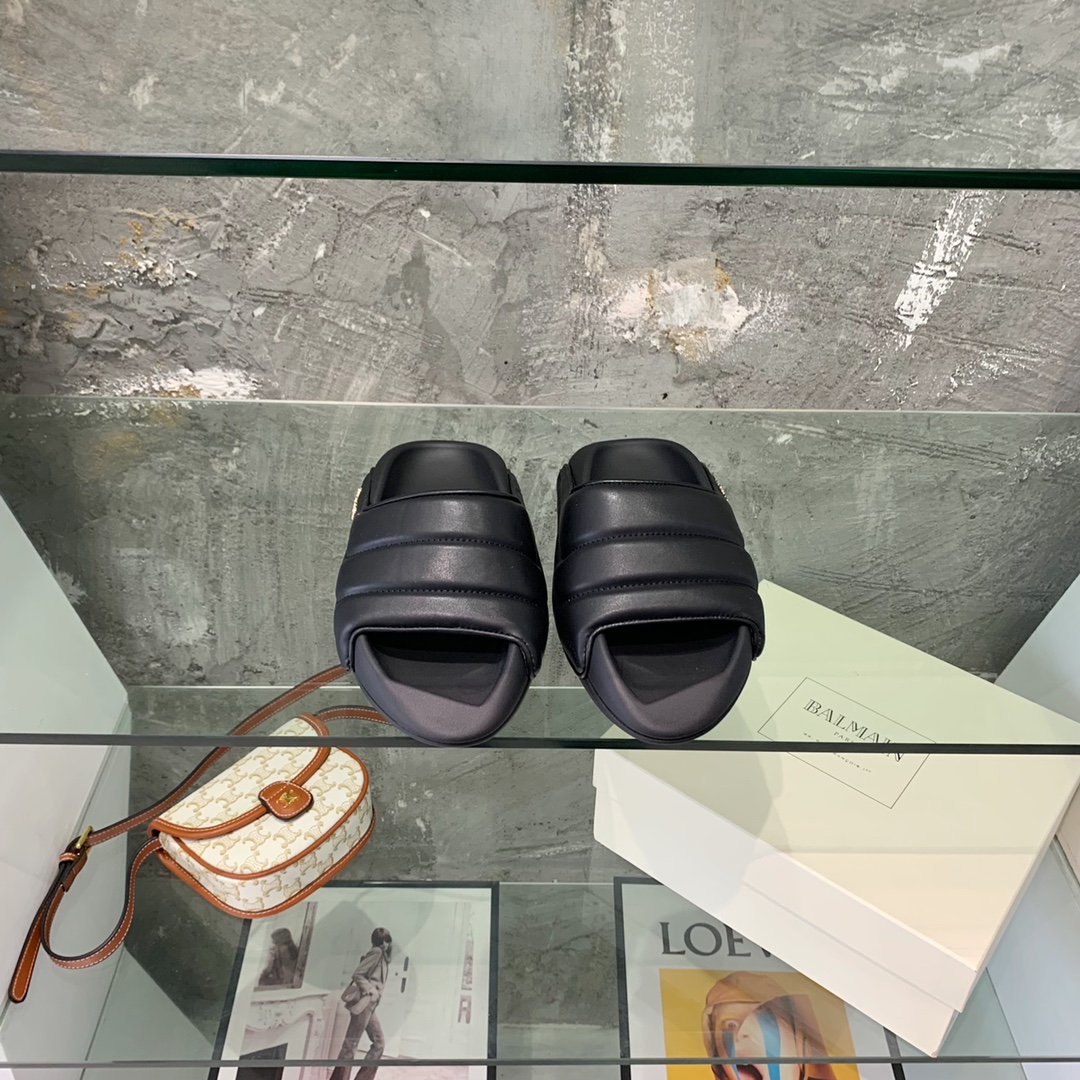 Balmain B-It-Puffy Slides - FashionPlug