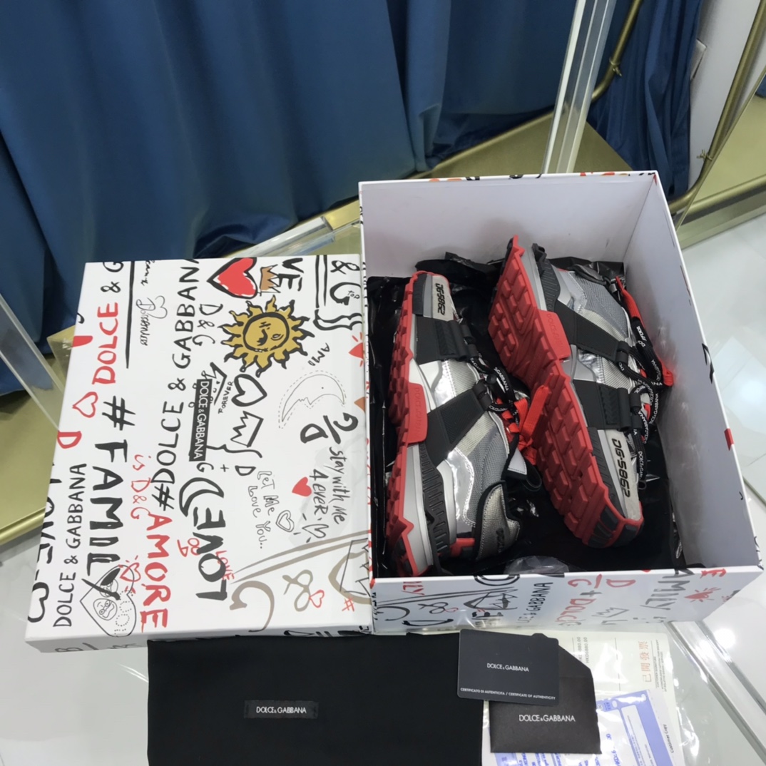 Dolce & Gabbana Mixed-Material Space Sneakers - FashionPlug