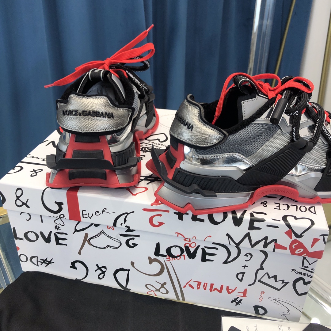Dolce & Gabbana Mixed-Material Space Sneakers - FashionPlug
