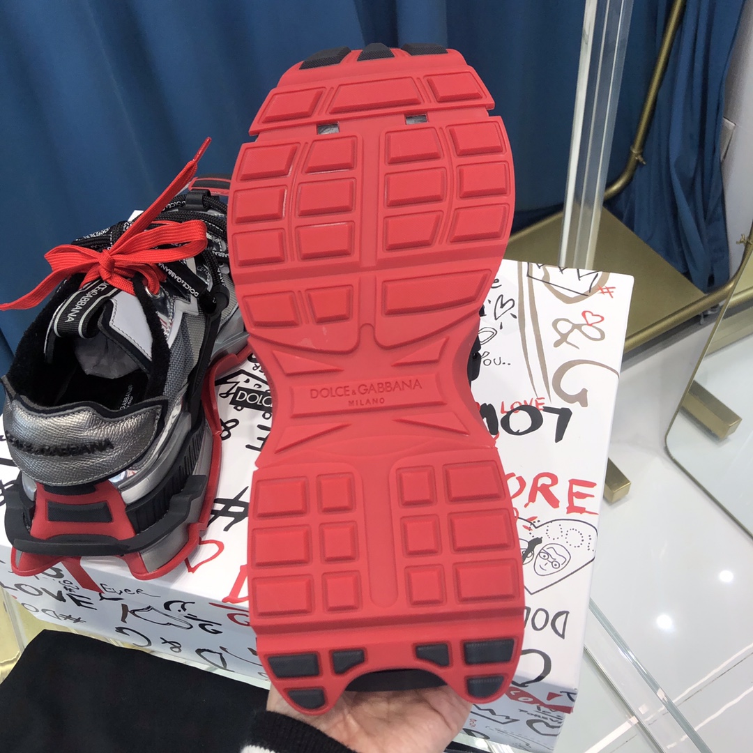 Dolce & Gabbana Mixed-Material Space Sneakers - FashionPlug