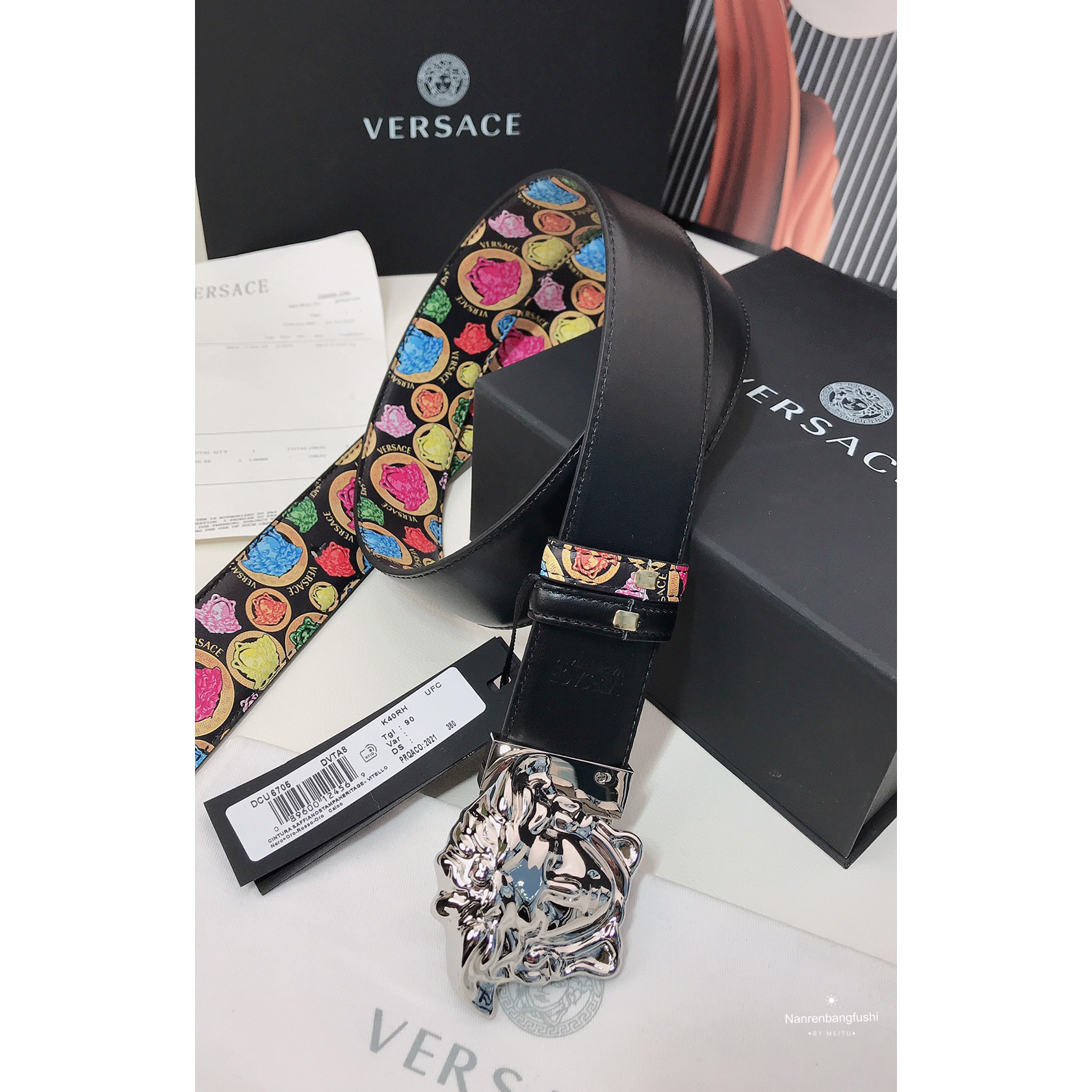 Versace Medusa Print 40 MM Belt  - FashionPlug