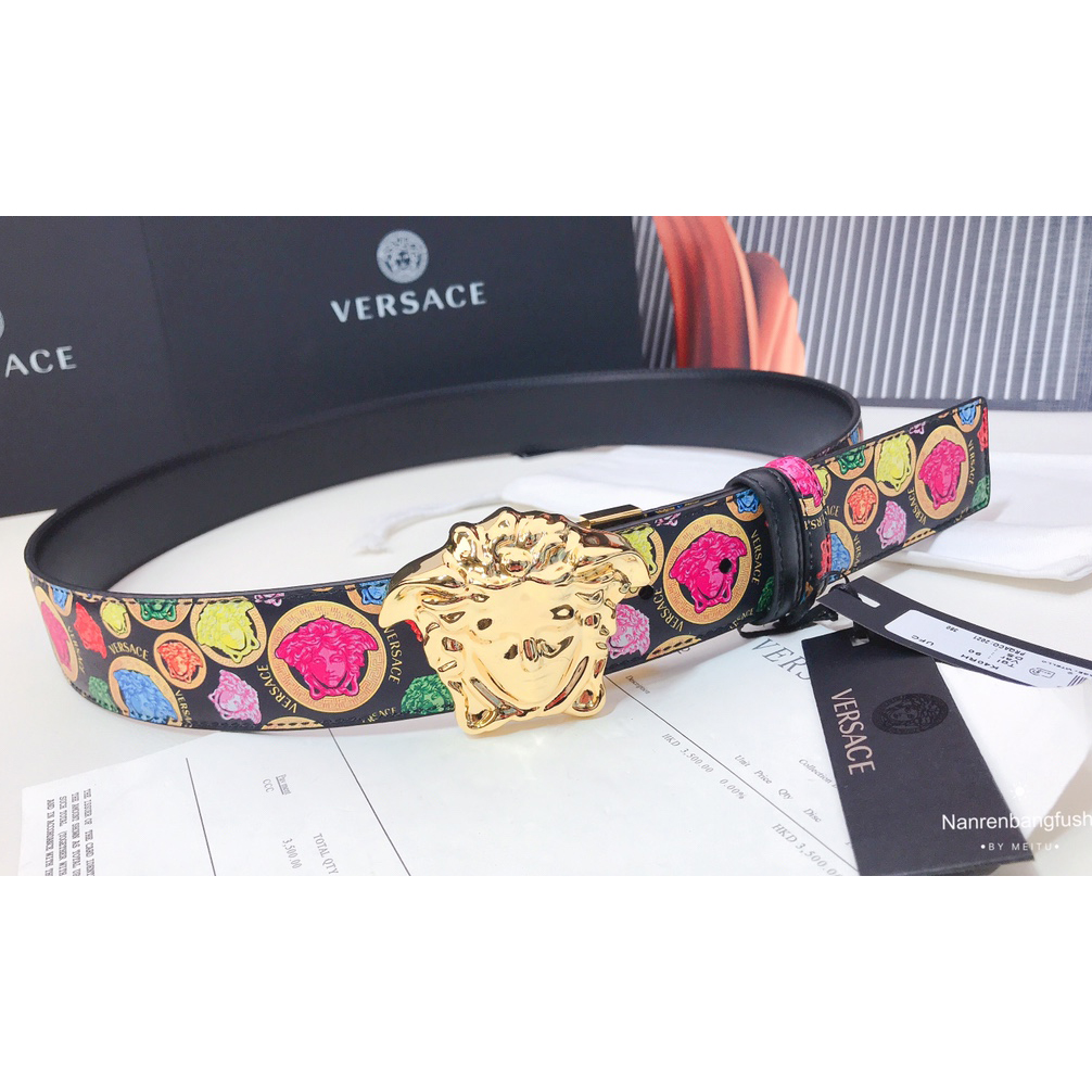 Versace Medusa Print 40 MM Belt  - FashionPlug