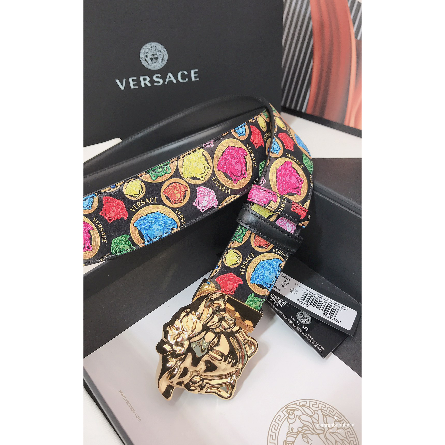 Versace Medusa Print 40 MM Belt  - FashionPlug