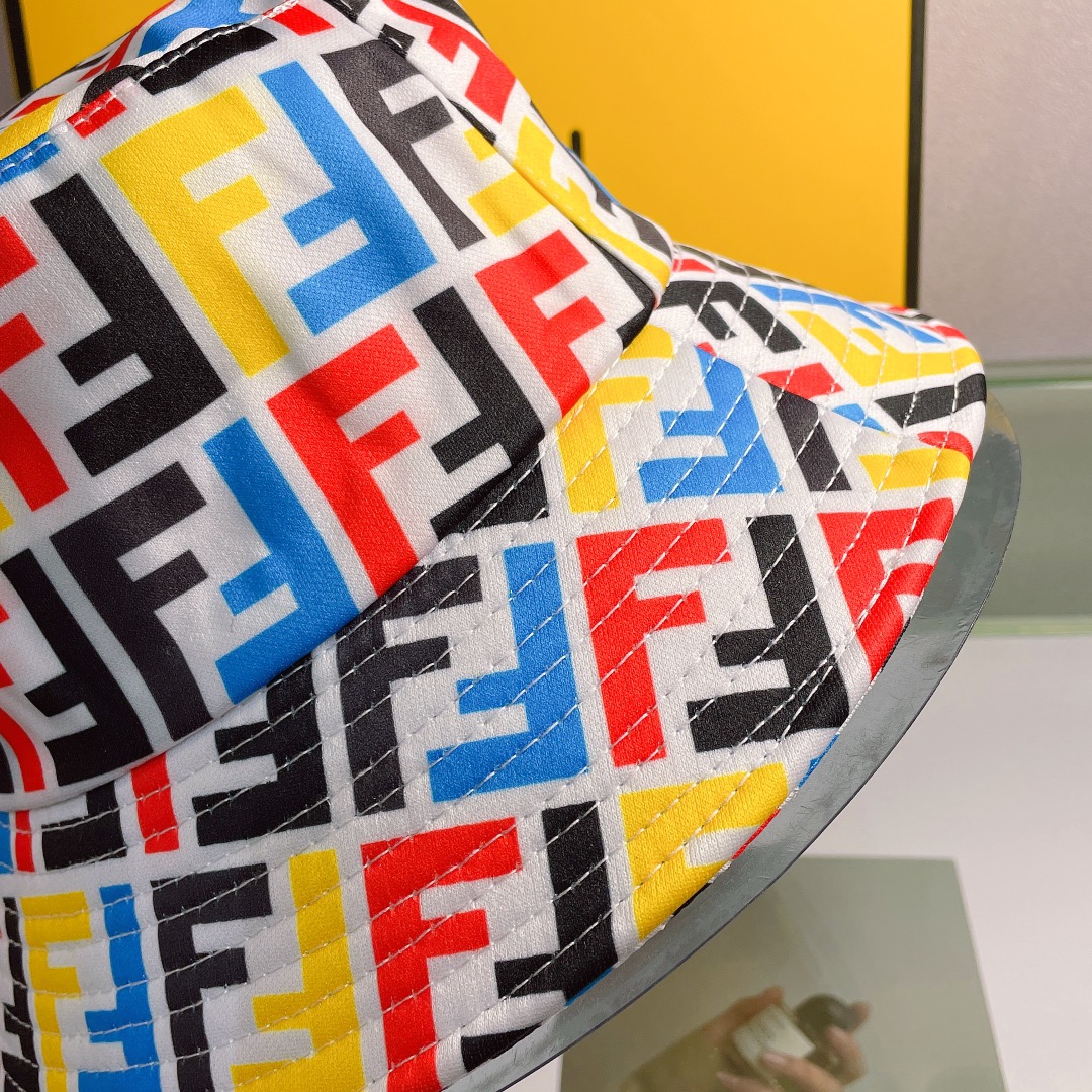 Fendi Multicolor Canvas Bucket Hat - FashionPlug
