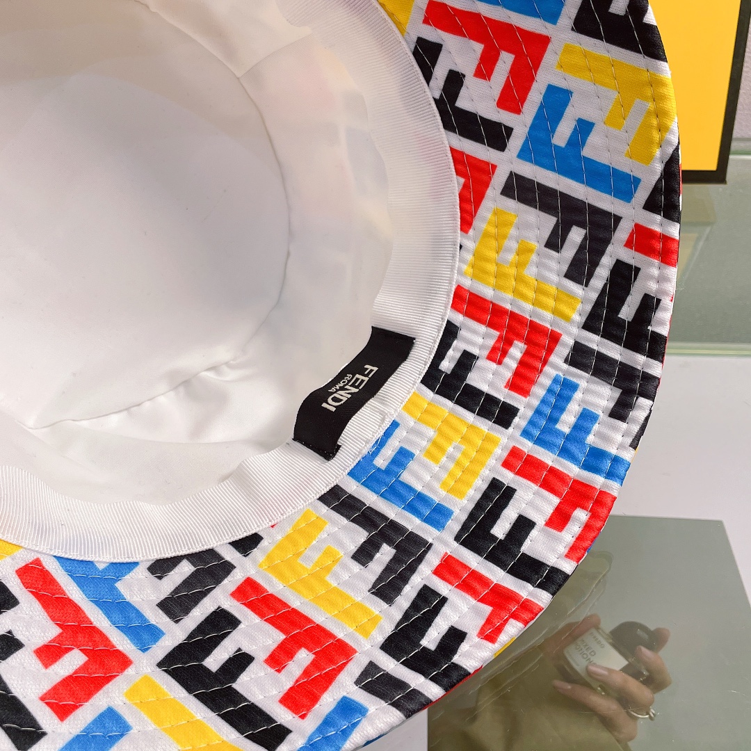 Fendi Multicolor Canvas Bucket Hat - FashionPlug