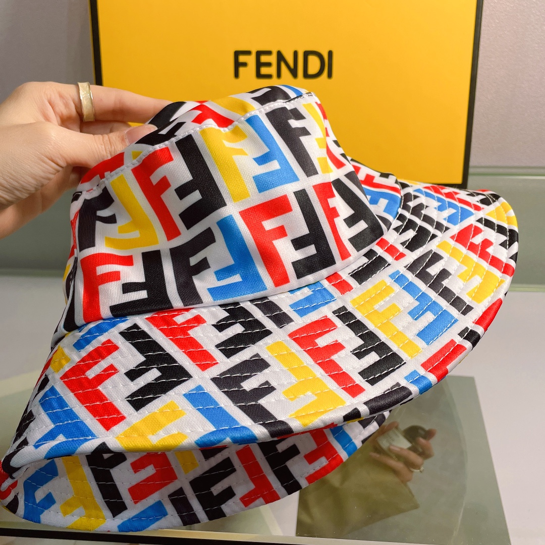 Fendi Multicolor Canvas Bucket Hat - FashionPlug