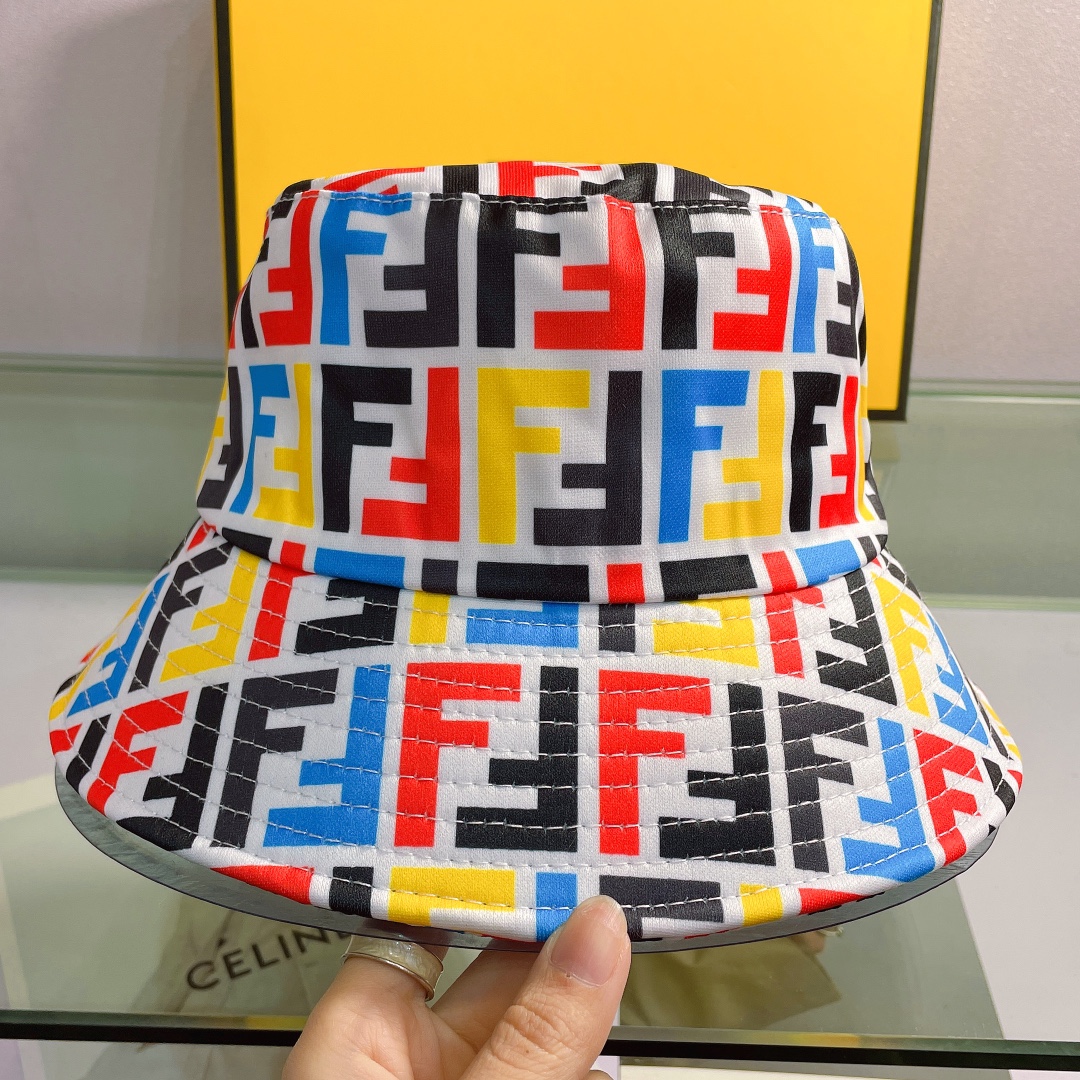 Fendi Multicolor Canvas Bucket Hat - FashionPlug