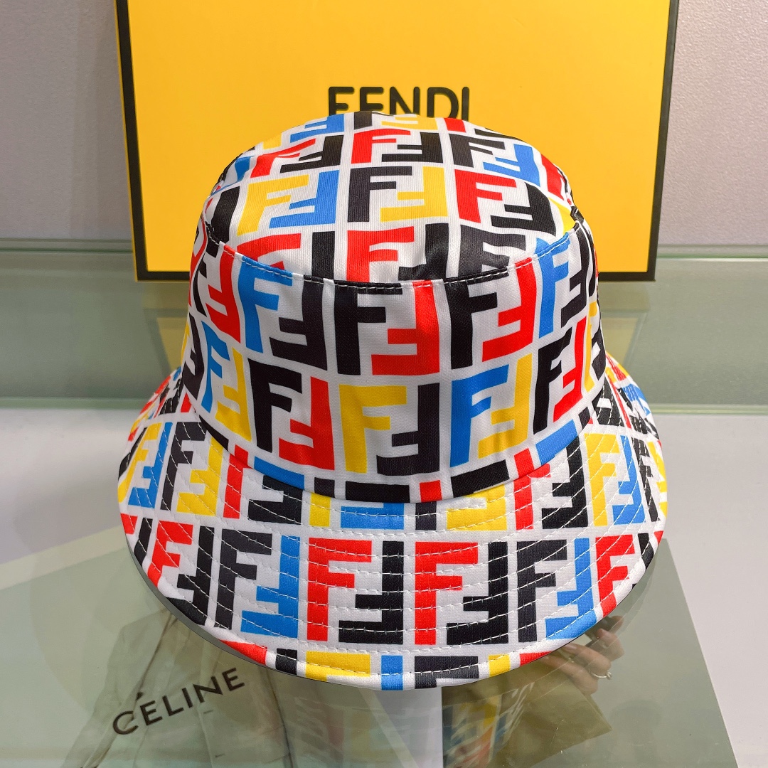 Fendi Multicolor Canvas Bucket Hat - FashionPlug