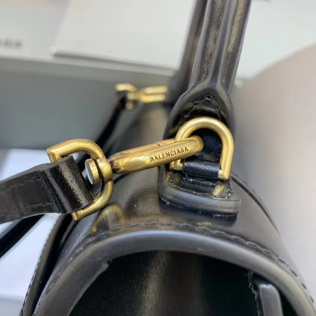 Balenciaga Logo Print Leather Handbag(23-14-10cm) - FashionPlug