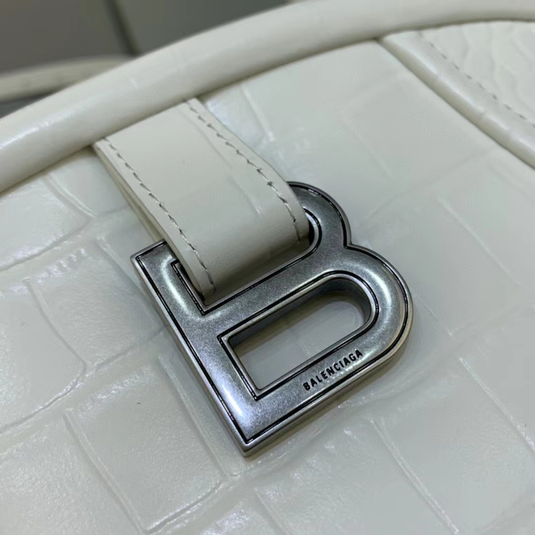 Balenciaga Women's Editor Small Bag Crocodile Embossed In White（27-15.5-11CM） - FashionPlug