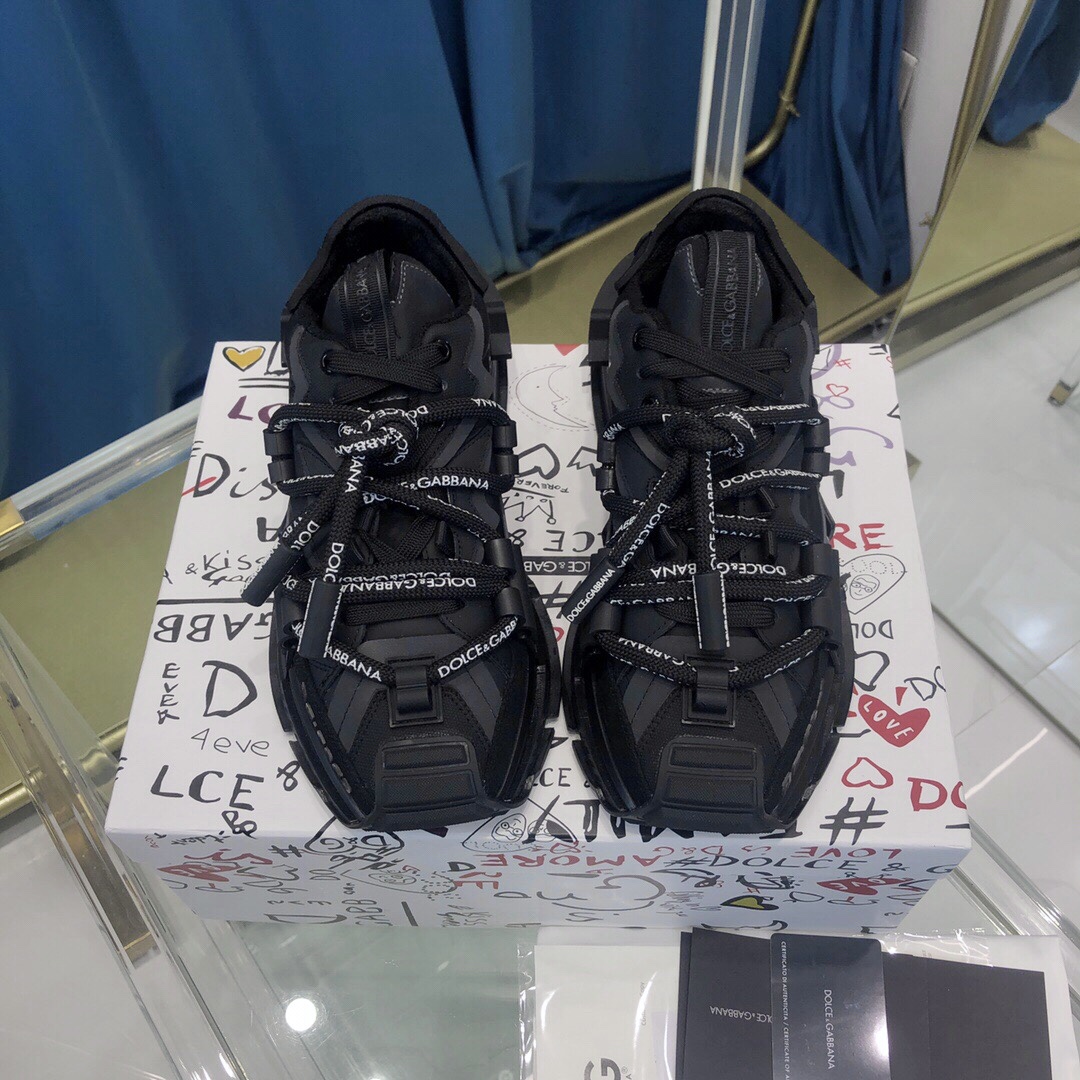 Dolce & Gabbana Mixed-Material Space Sneakers - FashionPlug