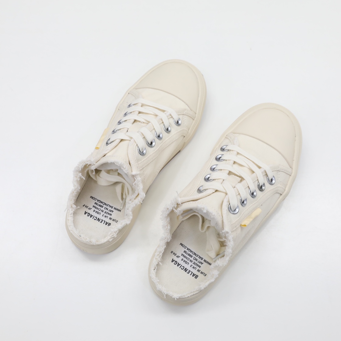 Balenciaga Men's Paris Sneaker Mule In White - FashionPlug