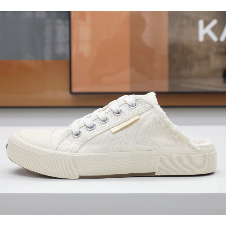 Balenciaga Men's Paris Sneaker Mule In White - FashionPlug