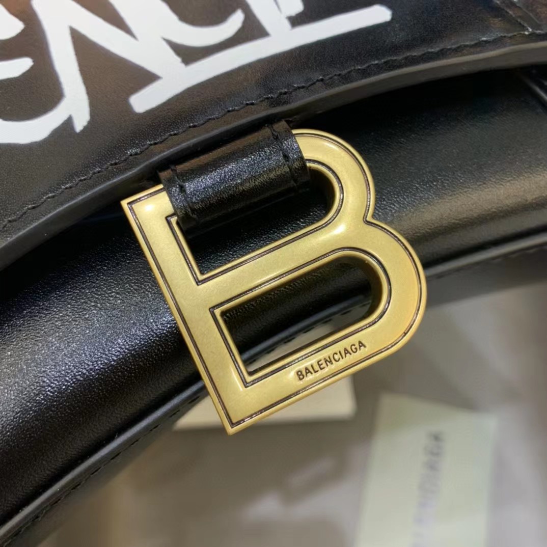 Balenciaga Logo Print Leather Handbag(19-11-8 cm) - FashionPlug