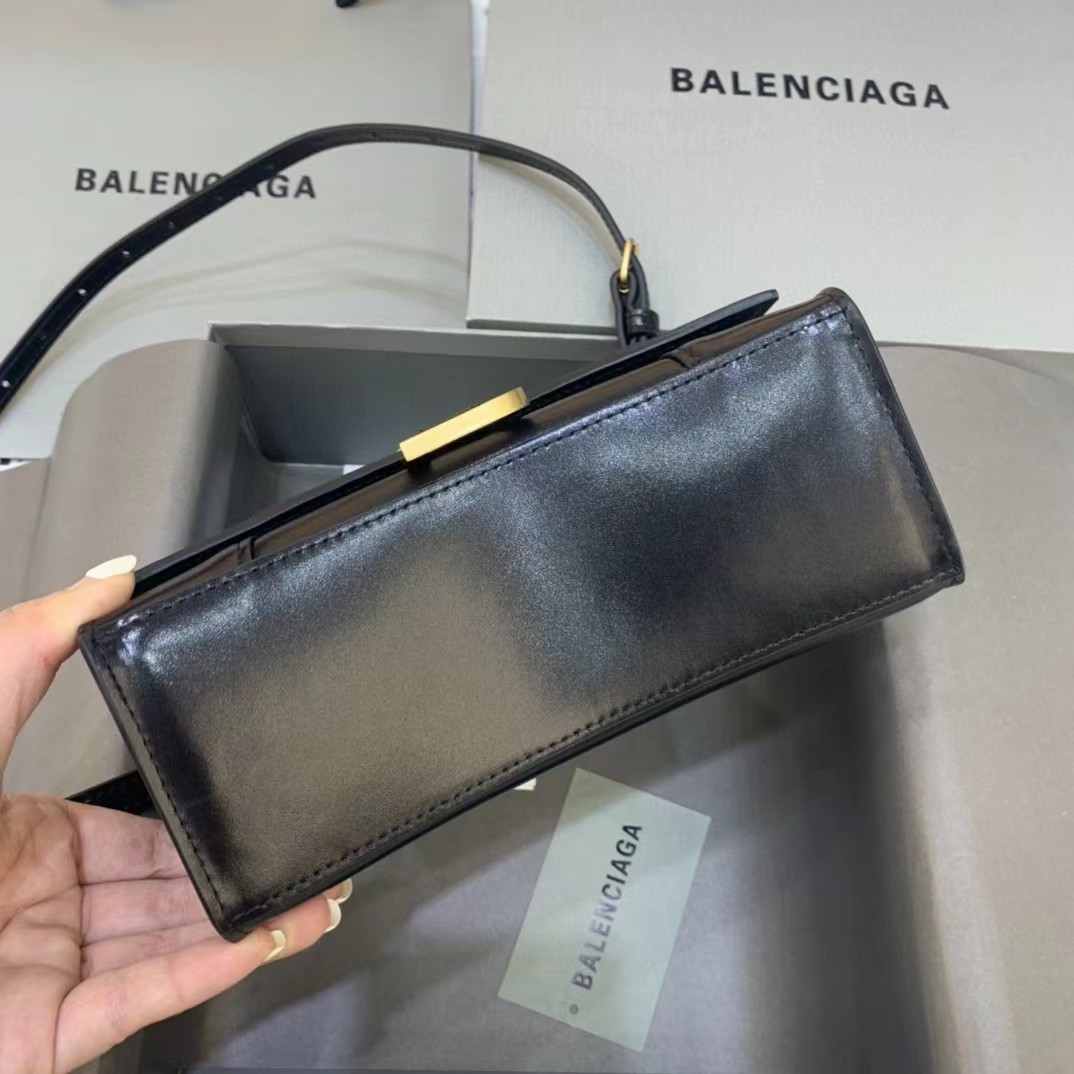 Balenciaga Logo Print Leather Handbag(19-11-8 cm) - FashionPlug