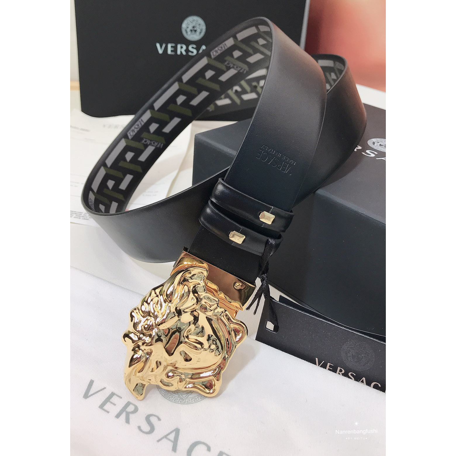 Versace La Greca Print 40 MM Belt  - FashionPlug