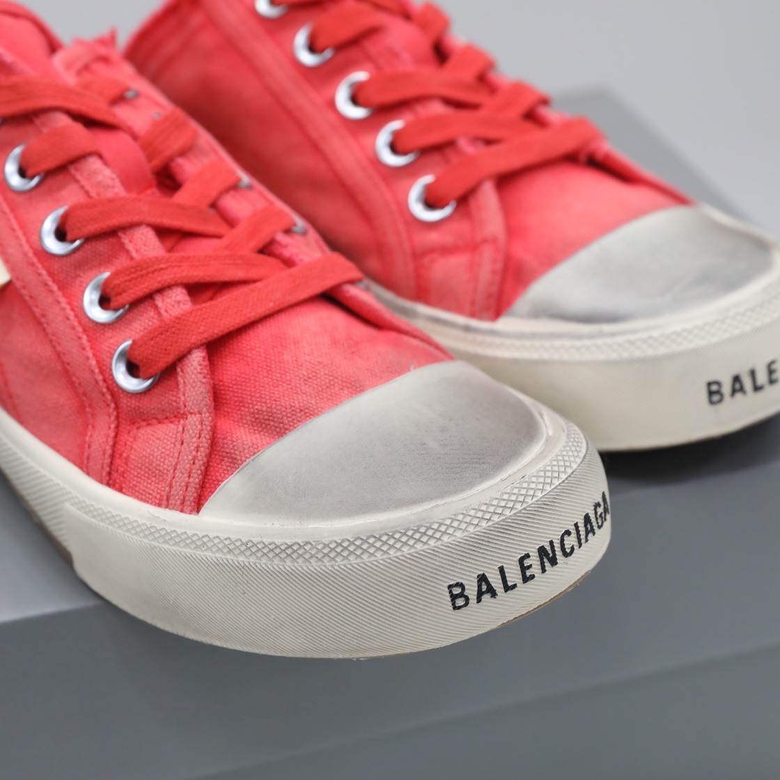 Balenciaga Men's Paris Sneaker Mule In Red - FashionPlug