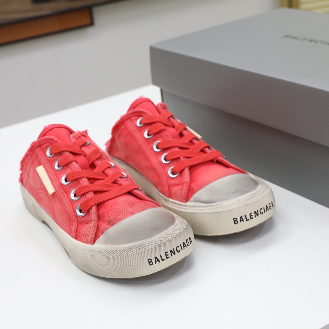 Balenciaga Men's Paris Sneaker Mule In Red - FashionPlug