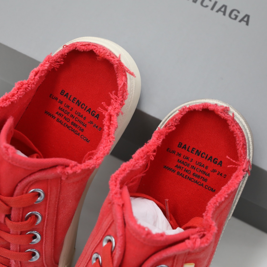 Balenciaga Men's Paris Sneaker Mule In Red - FashionPlug