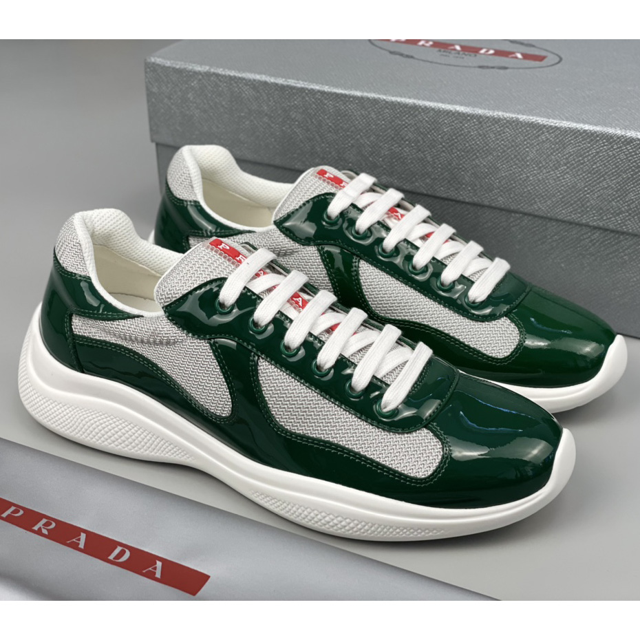 Prada Male America's Cup Sneaker In Green(Upon UK size) - FashionPlug